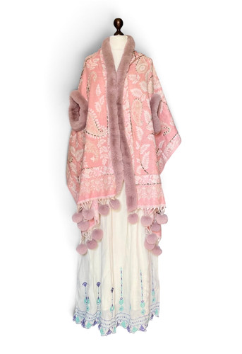 Rosa boho poncho - rosa, boho-poncho