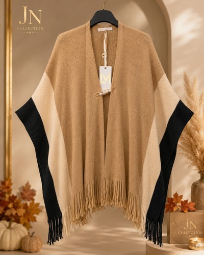 Damen poncho camel - poncho,
