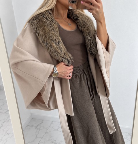 Cape poncho beige creme - poncho,