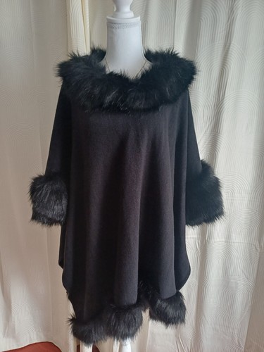 Poncho cape schwarz neu mit - poncho,