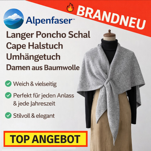 Alpenfaser langer poncho - langer,