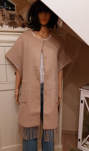 Lässiges fransen cape poncho - fransen,