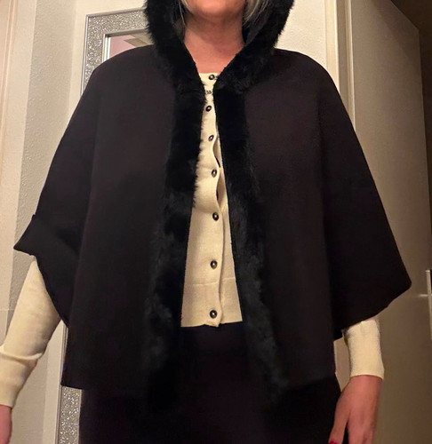 Damen cape poncho schwarz - damen,