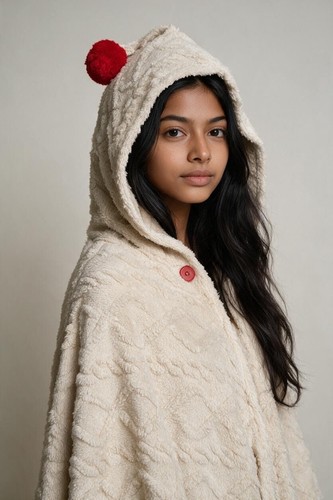 Kuschel poncho mit kapuze - poncho,