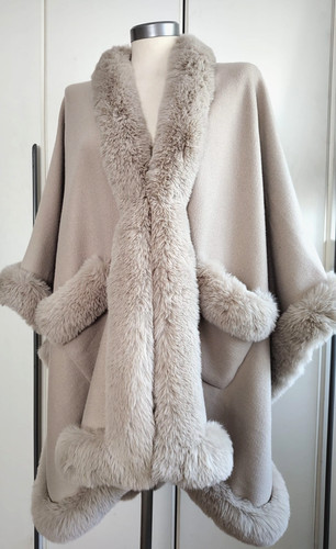Damen poncho cape mit - /,