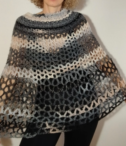 Damen poncho mantel häkel - poncho,