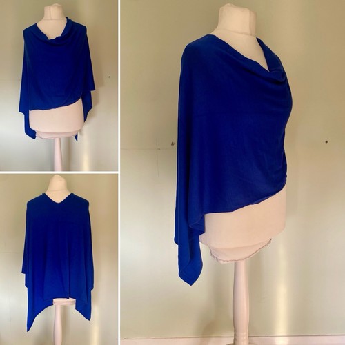 Damen poncho blau - damen, asymmetrisch