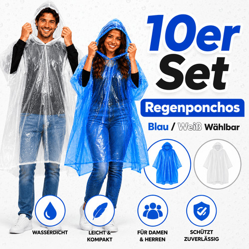 10er set regenponcho notfall - 10er,