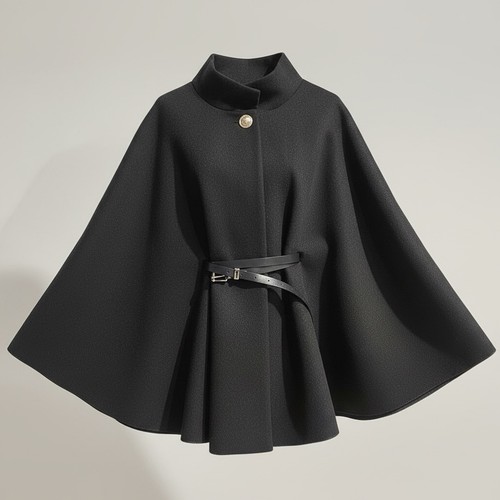 Poncho damen schwarz elegant - poncho,