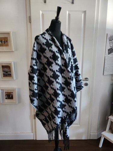 Poncho überwurf cape grau - poncho,